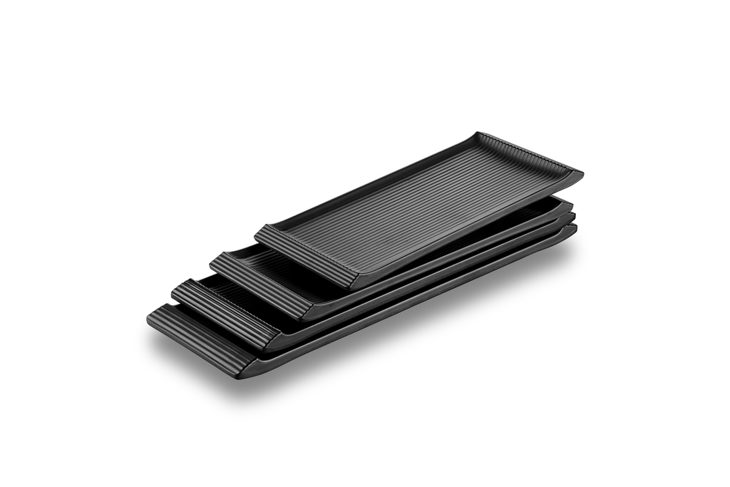Melamine serving tray ripple 45*15 CM BLACK