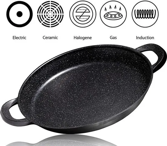 [HA-PP28] Paella Pan zwart inductie 28cm