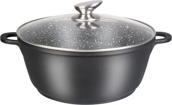 [BP44] Casserole with lid Black - 44cm