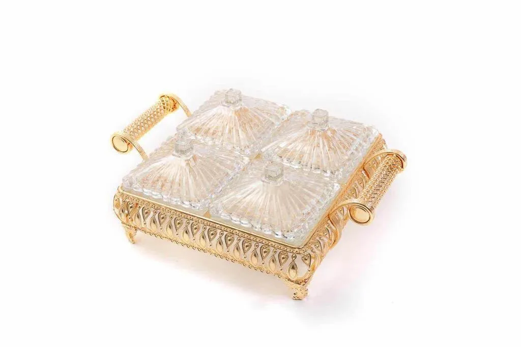 [HA6950G] Candybox glas goud 4-delig
