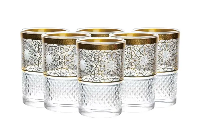 [GLASS- H692] MOROCCAN TEAGLASS 12PCS