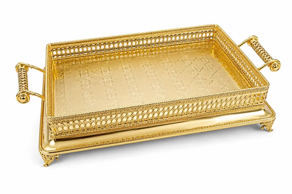 [HA26-5035G] TRAY WITH HANDLE DECO FEET